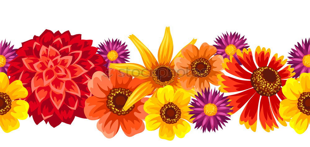 Similar – Image, Stock Photo Summer flowers on red wooden table