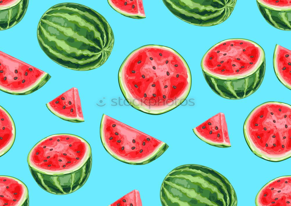 Similar – Slices of watermelon on a plain surface painted in bright blue