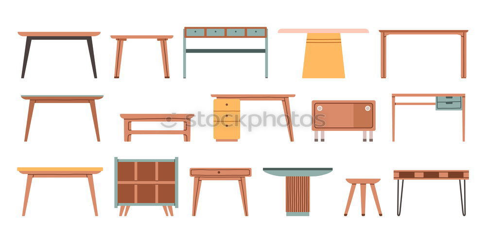 Similar – Image, Stock Photo empty deserted street cafe or outdoor restaurant tables with multicolored chairs