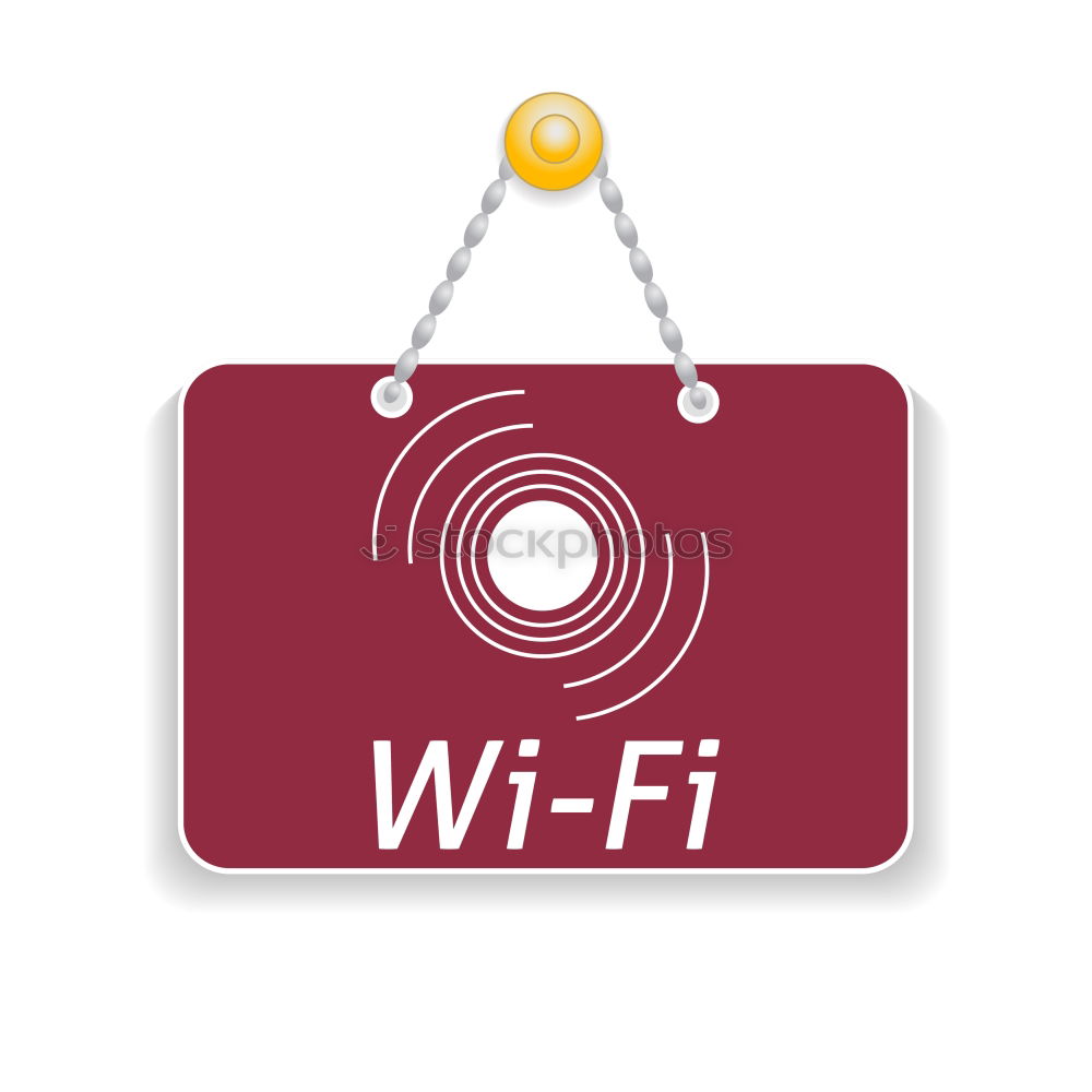 White Wi-Fi sign on red background