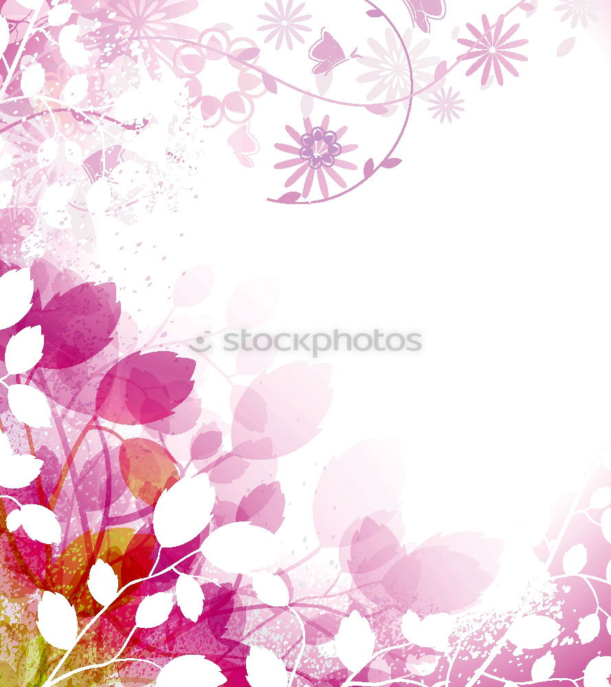 Image, Stock Photo nicely arranged easter eggs on pink with flowers and blossoms