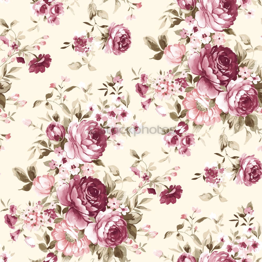 Similar – Image, Stock Photo Flowers peonies and roses of cream white and pink colour palette on the wall, floral wallpaper background for a wedding reception or romantic event. Faux artificial flowers wall in pink colours.