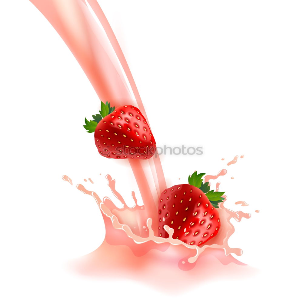 Image, Stock Photo Glass with strawberry drink and syringe