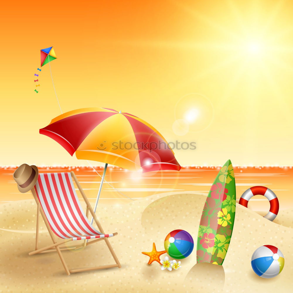 Similar – Image, Stock Photo Towel, floats, water gun and sunscreen on the beach