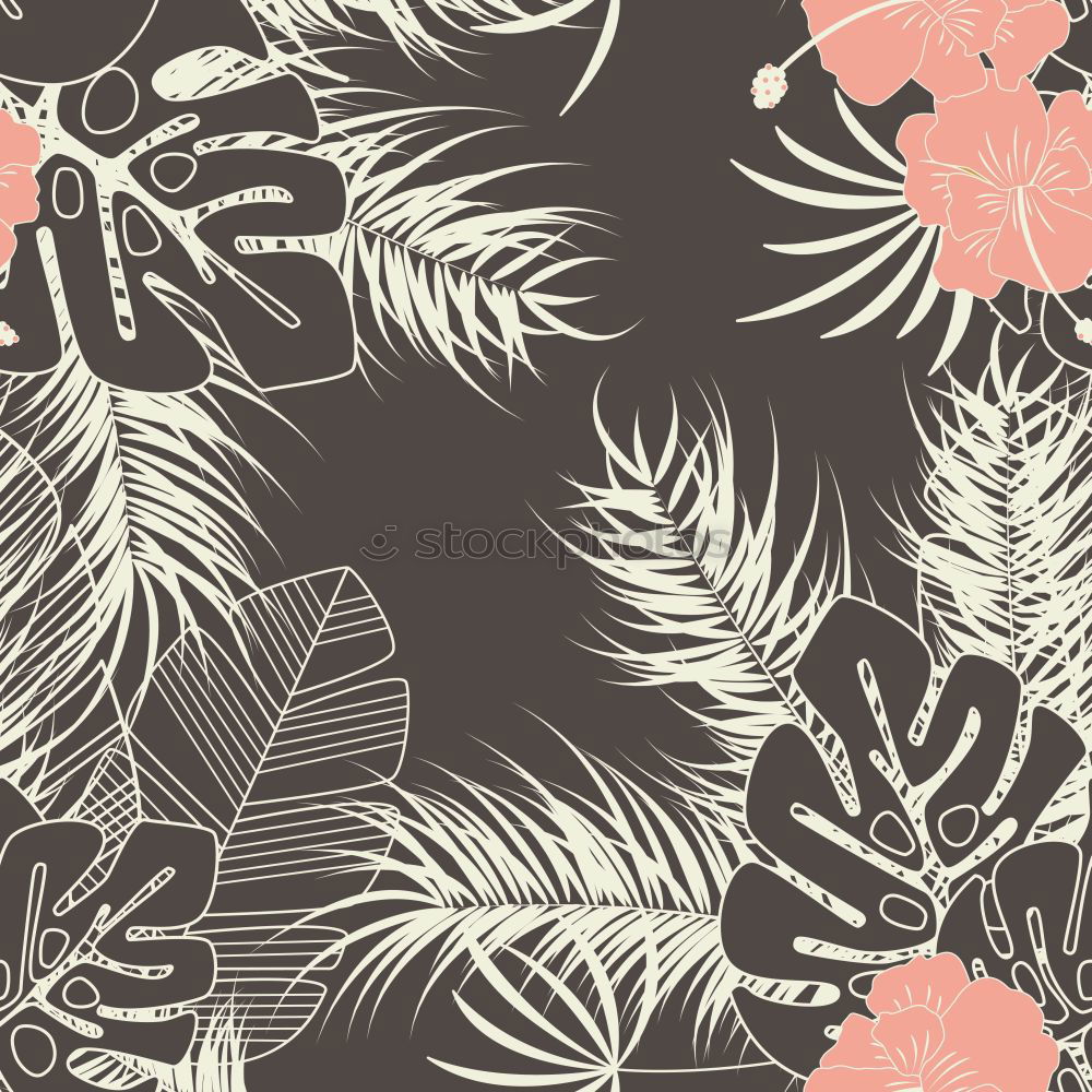 Similar – Tropical jungle leaves on pink background