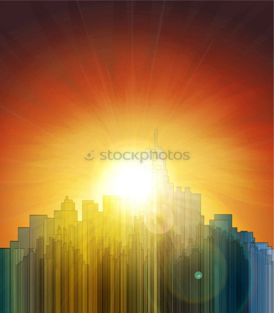 Image, Stock Photo Sunset over Manhattan Red