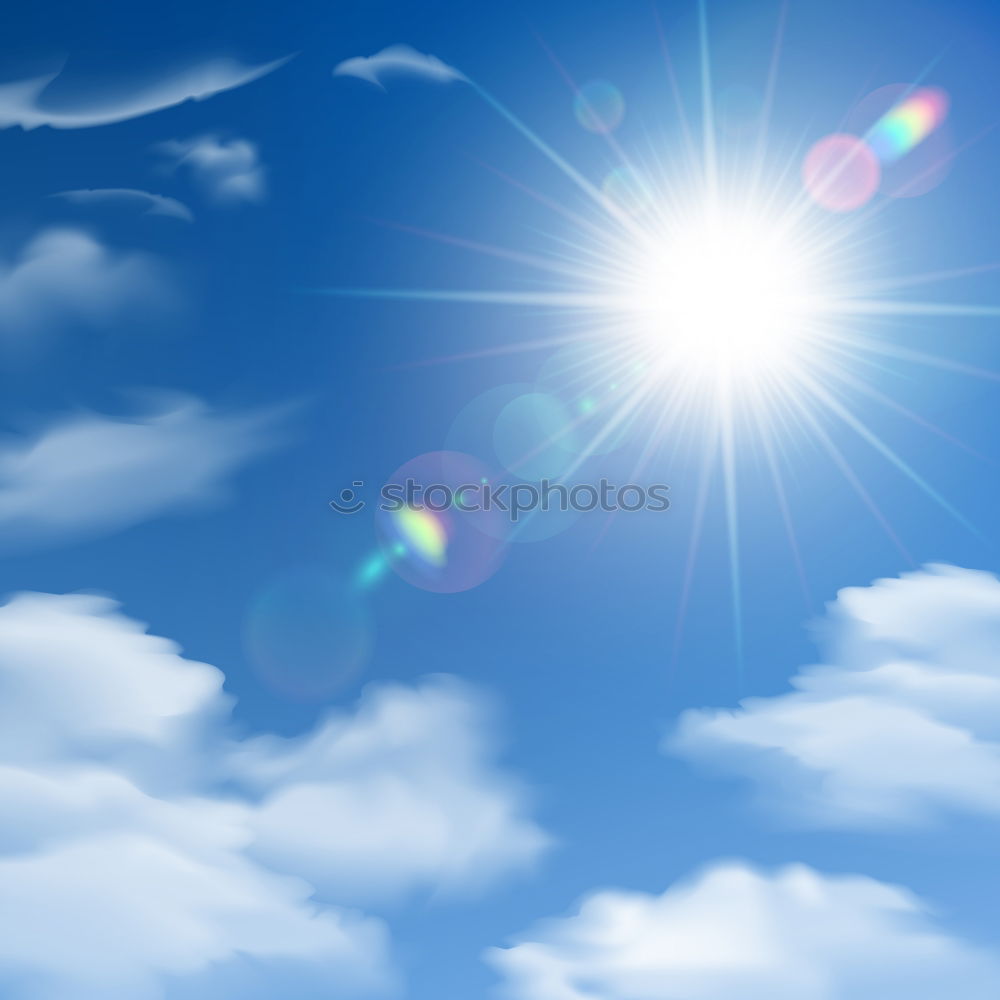 Similar – White clouds, bright sun and blue sky