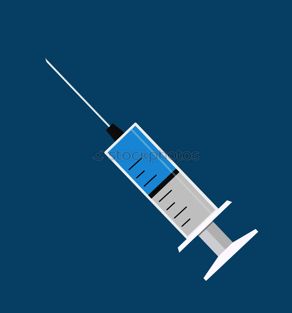 Similar – Small bottle of medicine and syringe on blue background