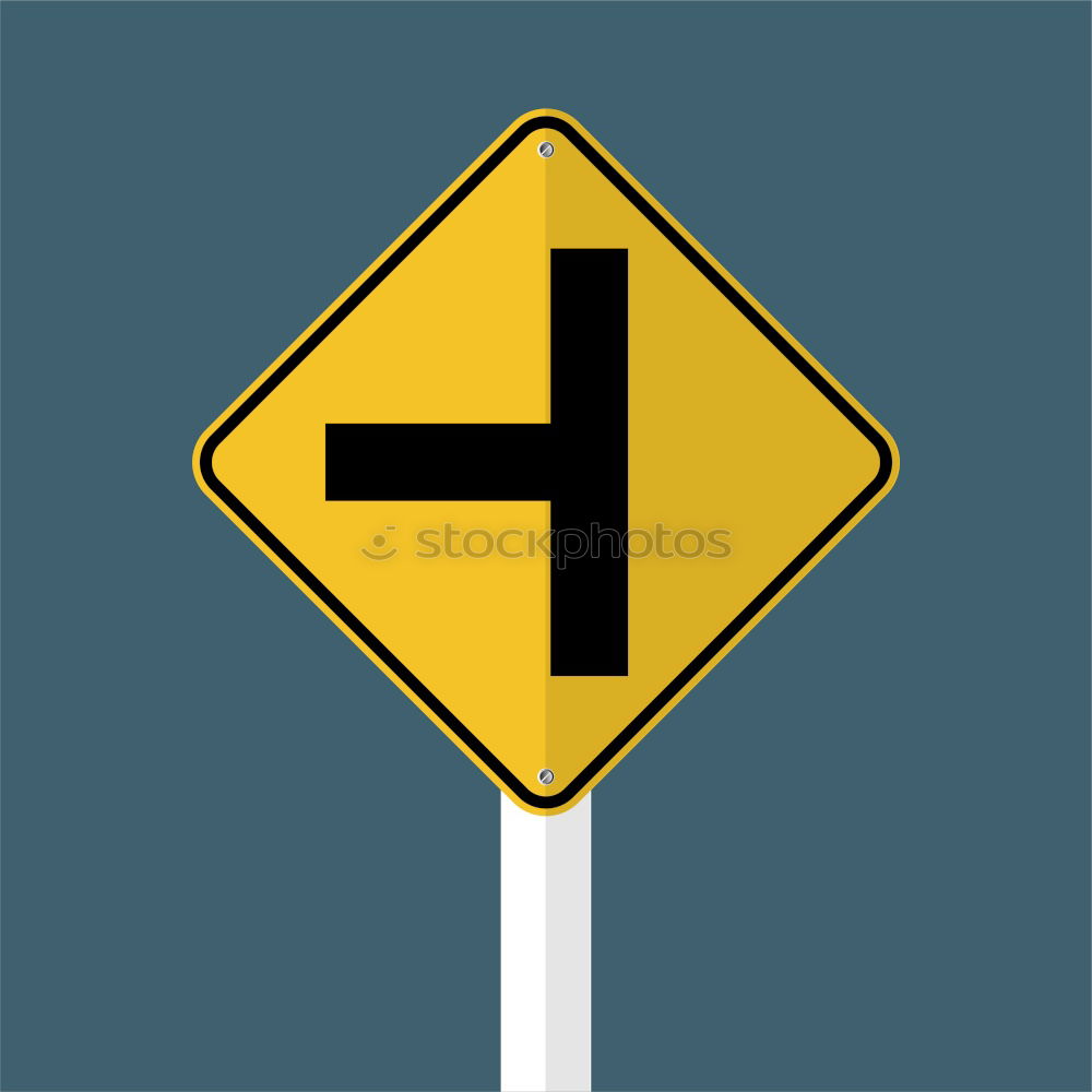 Similar – road sign with arrows in both directions, turning left and right allowed