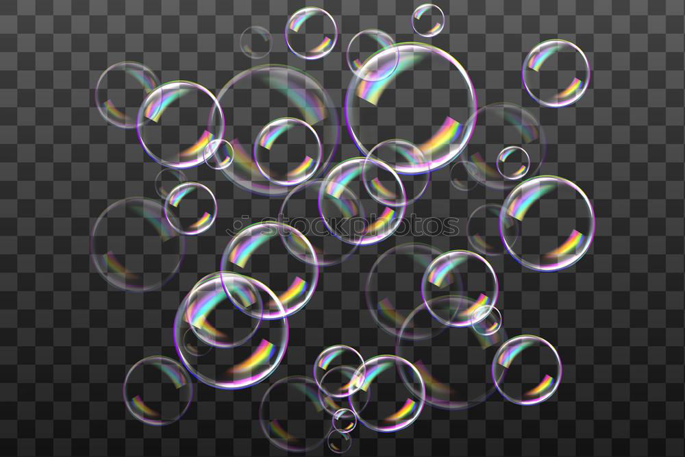 Soap bubbles floating in the air