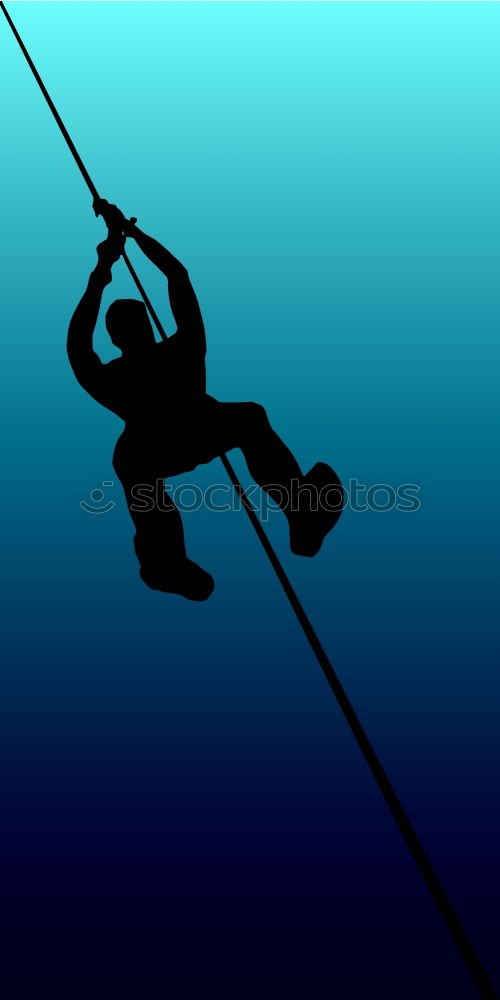 Similar – Image, Stock Photo Climber on a free rappel.