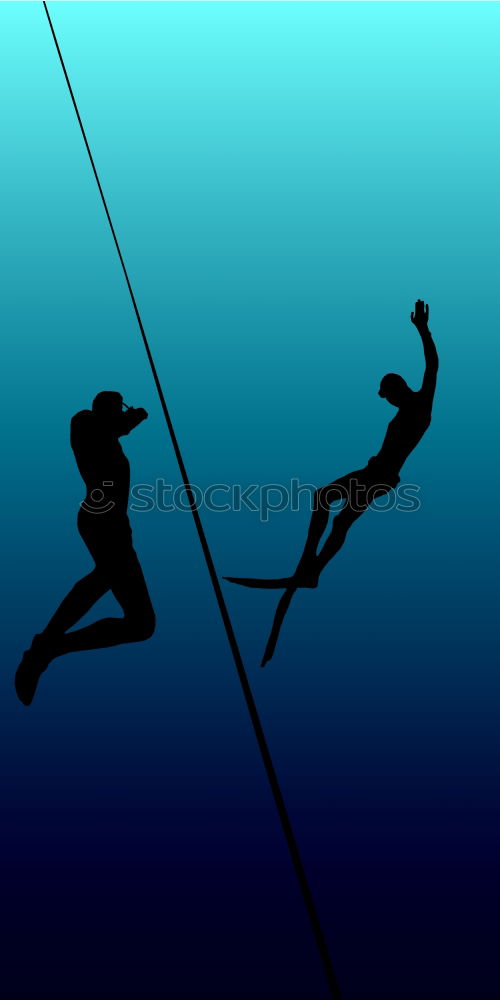 Similar – Image, Stock Photo Climber on a free rappel.