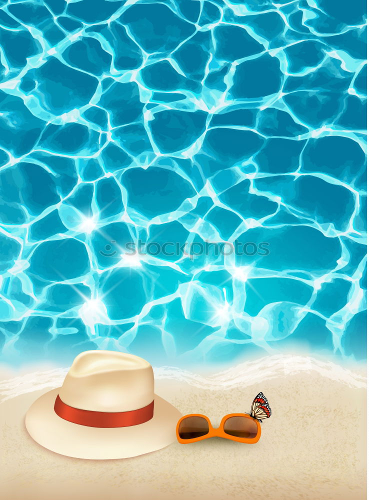 Similar – Image, Stock Photo Round Beach Towel, Hat And Sunglasses In Summer Holiday