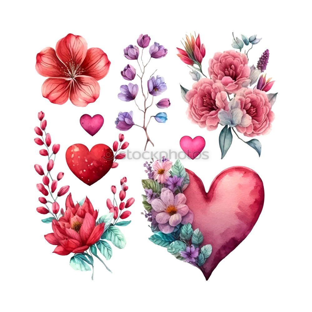 Similar – Heart of pink flowers