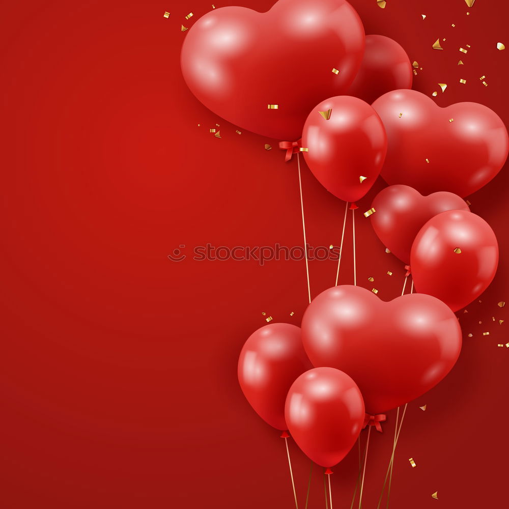 Similar – Herzförmige Luftballons in rot mit Helium gefüllt