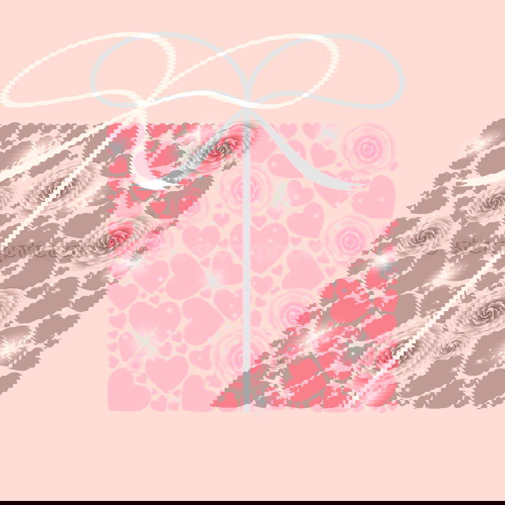 Similar – Image, Stock Photo Pink gift, parcel, bow, ribbon, flower blossom, and dots