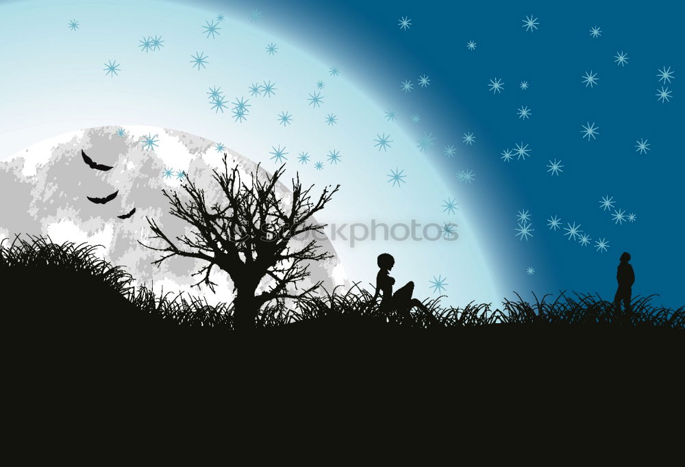 Similar – Image, Stock Photo halos Tree Dark Thin Blue