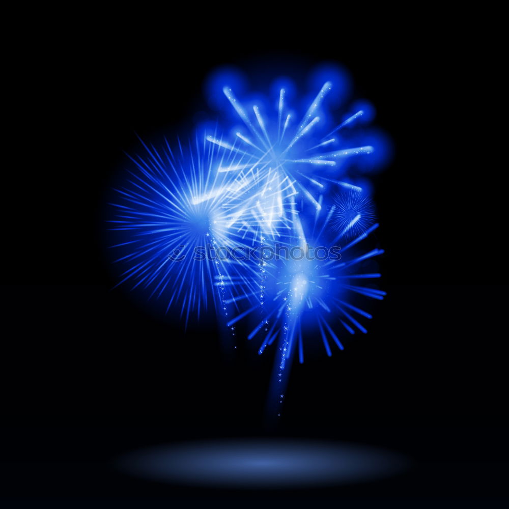 Similar – Blue fireworks with water reflection