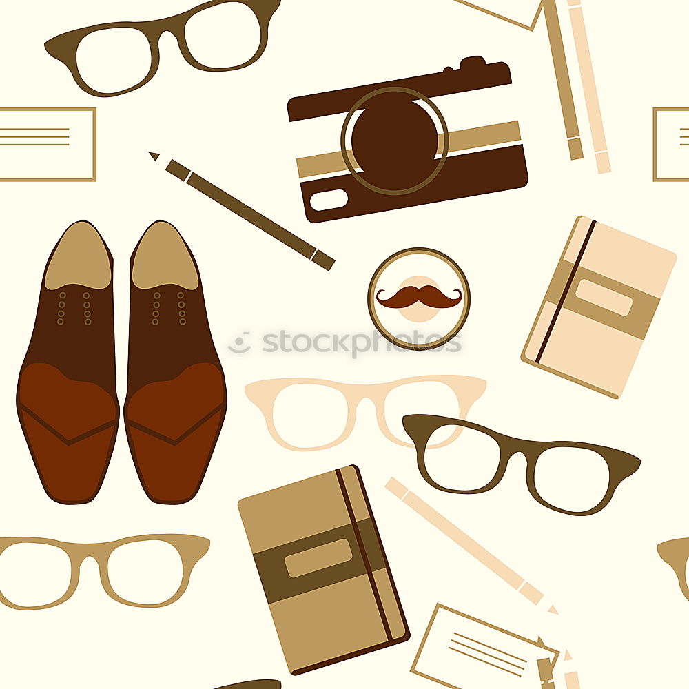 Image, Stock Photo shoes, notepad, watch, glasses and vintage keys