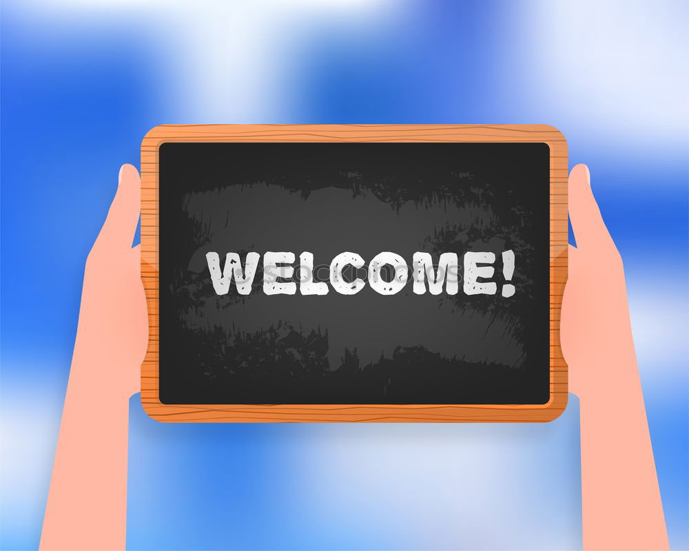 Similar – Image, Stock Photo refugees welcome Sign