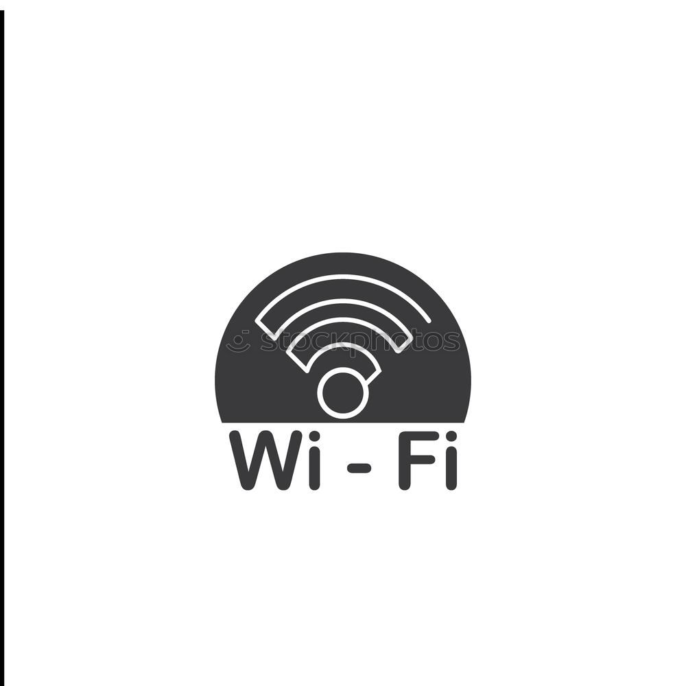 Similar – White Wi-Fi sign on red background