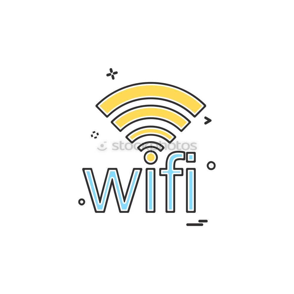 Similar – White Wi-Fi sign on red background