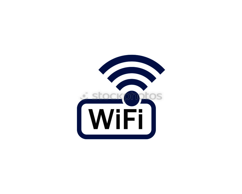 Similar – White Wi-Fi sign on red background