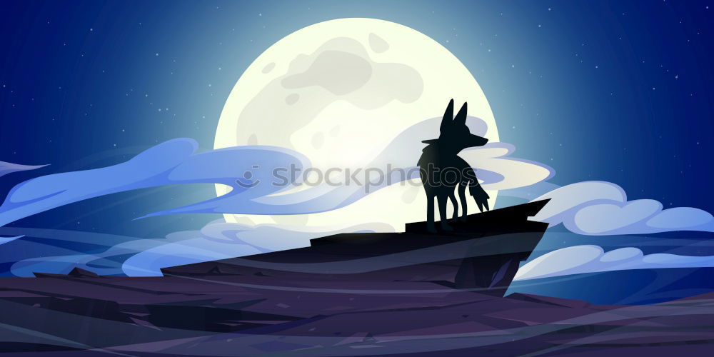 Similar – Image, Stock Photo Lonely at full moon Hiking