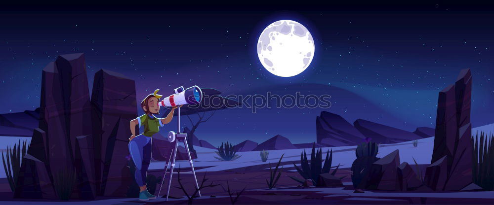 Similar – Image, Stock Photo Lonely at full moon Hiking