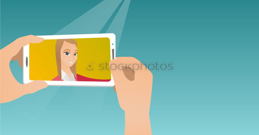 Similar – Image, Stock Photo Young woman taking a self portrait with her mobile phone